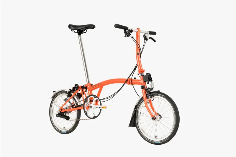 Brompton C-Line Explore Low Bar Folding Bike Fire Coral-1